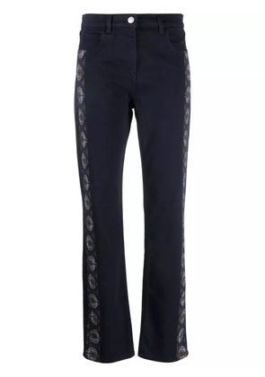 ETRO floral-stripes straight-leg jeans - Blue