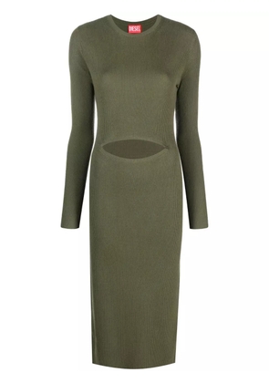Diesel cut-out wool-blend dress - Green