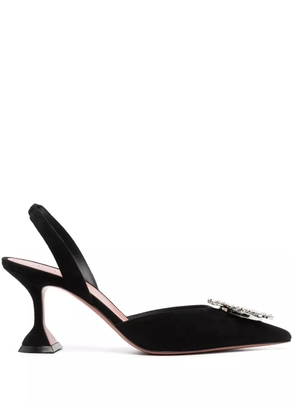 Amina Muaddi Begum 85mm embellished slingback pumps - Black