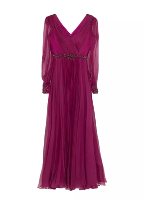 M.Marquise Michaela embellished pleated dress - Pink