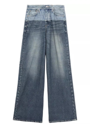 rag & bone panelled two-tone wide-leg jeans - Blue