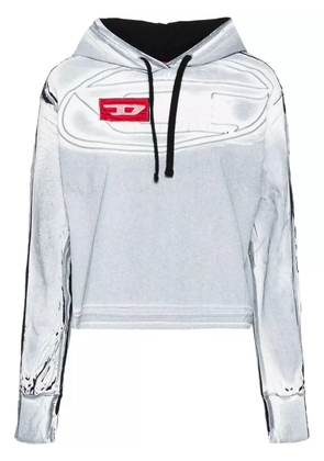 Diesel creased-paint cotton hoodie - White