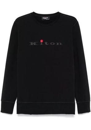 Kiton rubberised-logo sweatshirt - Black