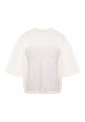 HAMZA corset-panel T-shirt - White
