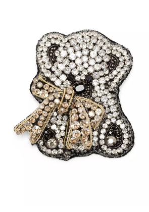 Dice Kayek crystal-embellished pin - Black