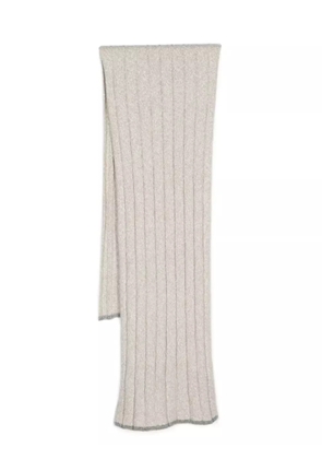 Brunello Cucinelli mélange-effect knitted scarf - Neutrals