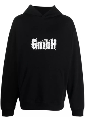 GmbH logo-print organic-cotton hoodie - Black