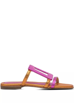 Elina Linardaki geometric-shapes metalic sandals - Orange