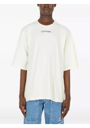 Lourdes city-skyline print T-shirt - White