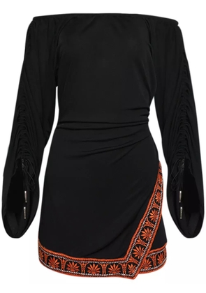 Rabanne contrast trimming off-the-shoulder minidress - Black