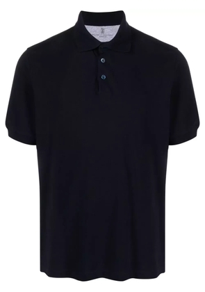 Brunello Cucinelli piqué-weave cotton polo shirt - Blue