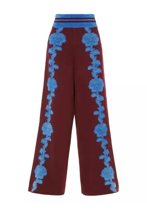 Temperley London floral knit trousers - Red