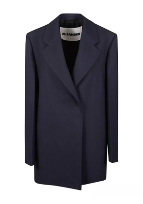 Jil Sander notched lapel coat - Blue