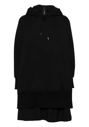 sacai layered-design cotton sweatshirt - Black