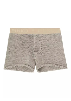 PINKO crochet-knit shorts - Neutrals