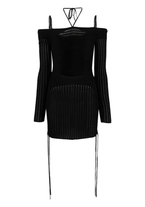 ANDREĀDAMO ribbed-knit mini dress - Black