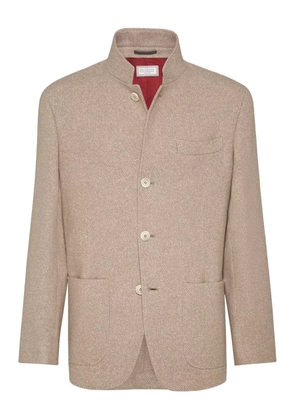 Brunello Cucinelli stand-up collar pocket blazer - Neutrals