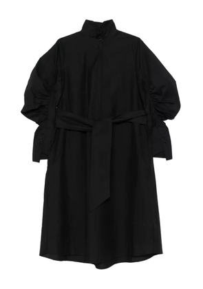 PSOPHIA ruched-detail belted midi dress - Black