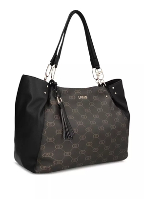 LIU JO medium monogram-pattern tote bag - Black