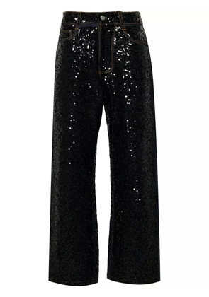 P.A.R.O.S.H. Guff sequin-embellished straight jeans - Black