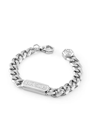 Philipp Plein Gothic-tag bracelet - Silver