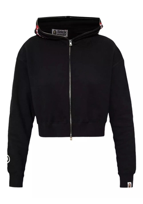 A BATHING APE® shark cropped hoodie - Black