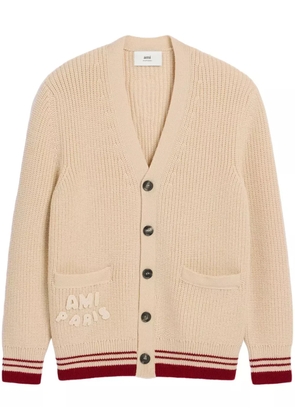AMI Paris ribbed cardigan - Neutrals