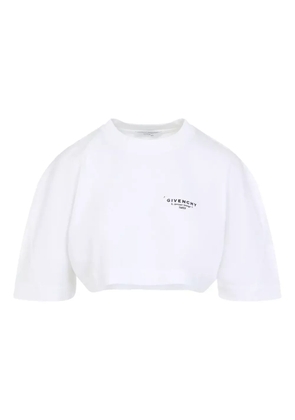 Givenchy logo-print cropped long-sleeve t-shirt - White