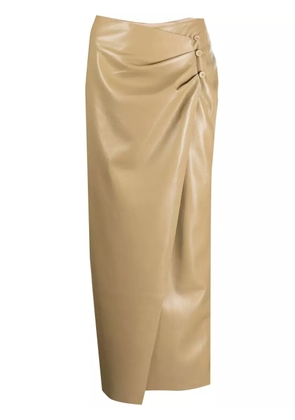 Nanushka faux-leather midi skirt - Brown