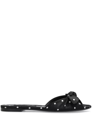 Dolce & Gabbana polka dot-print satin slides - Black
