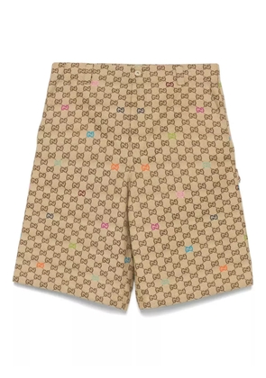 Gucci monogram logo shorts - Neutrals