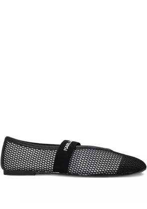 Karl Lagerfeld mesh ballerina shoes - Black