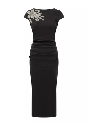 CHIARA BONI La Petite Robe Hesup handmade-embroidery midi dress - Black