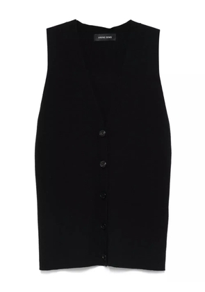 ANINE BING silk-blend vest - Black
