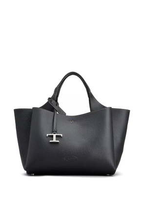 Tod's medium logo-plaque leather tote bag - Black