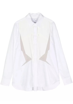 Fumito Ganryu long-sleeve cotton-blend shirt - White