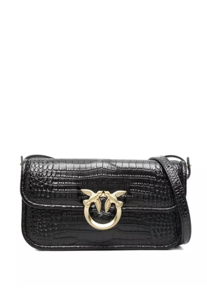 PINKO crocodile-embossed leather cross body bag - Black