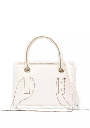 DENTRO mini Otto leather tote bag - White