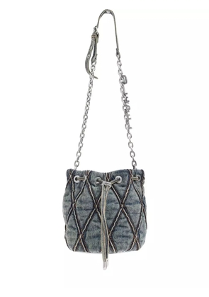 Diesel mini Charm-D quilted chain-strap bag - Blue
