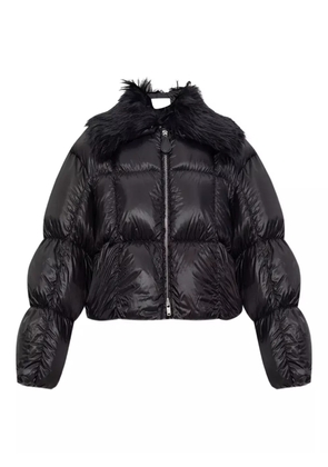 Jil Sander quilted faux-fur-collar jacket - Black