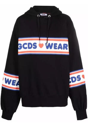 GCDS logo-print cotton hoodie - Black