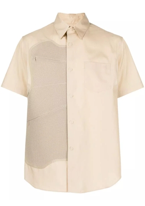 Fumito Ganryu Poly draped short-sleeve shirt - Neutrals