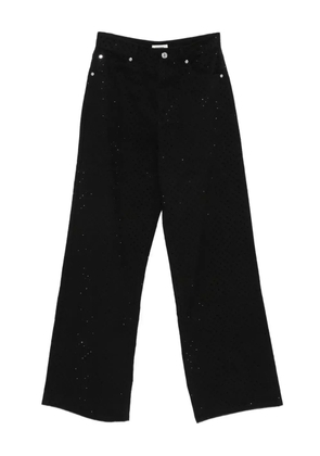 SANDRO embellished cotton straight-leg jeans - Black