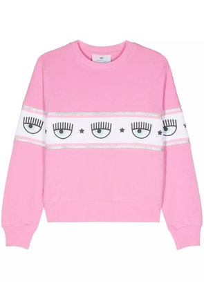Chiara Ferragni Logomania-motif cotton sweatshirt - Pink