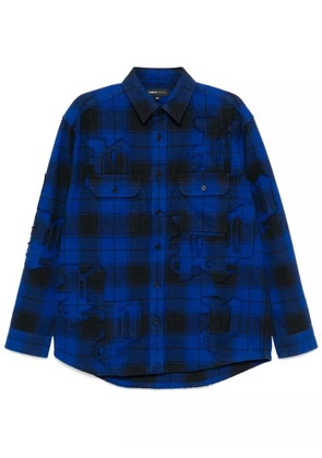 Purple Brand gothic P flannel shirt - Blue