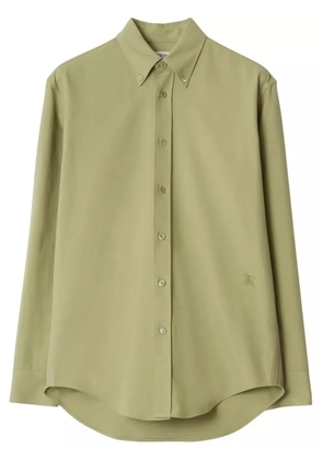 Burberry logo-embroidered cotton shirt - Green