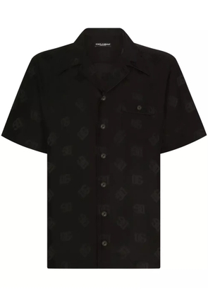 Dolce & Gabbana DG monogram-jacquard silk shirt - Black