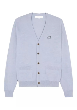 Maison Kitsuné Fox Head embroidered cardigan - Blue