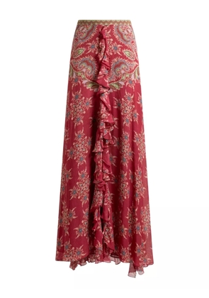 ETRO paisley-print high-rise skirt - Red