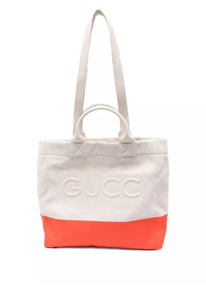 Gucci logo-embossed tote bag - Neutrals